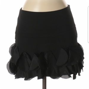 Anthropologie Black Unique Hem Skirt